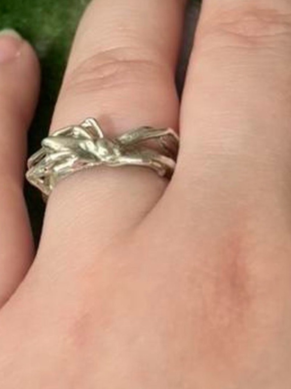 Sterling Silver Spider and Fly Ring Size 6.5